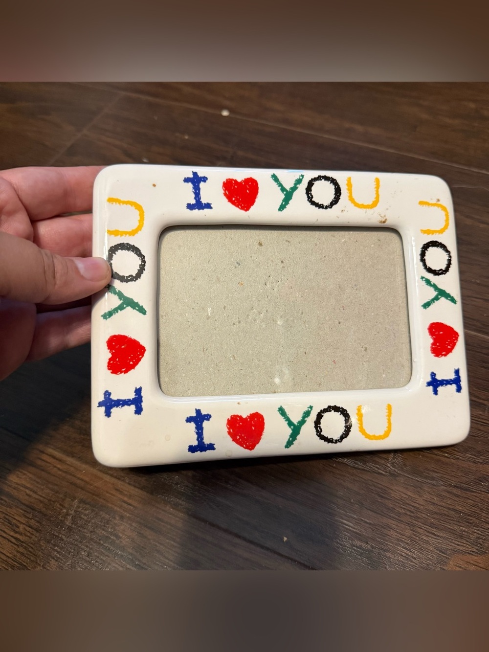Vintage Ceramic I Love You Picture Frame